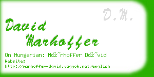 david marhoffer business card